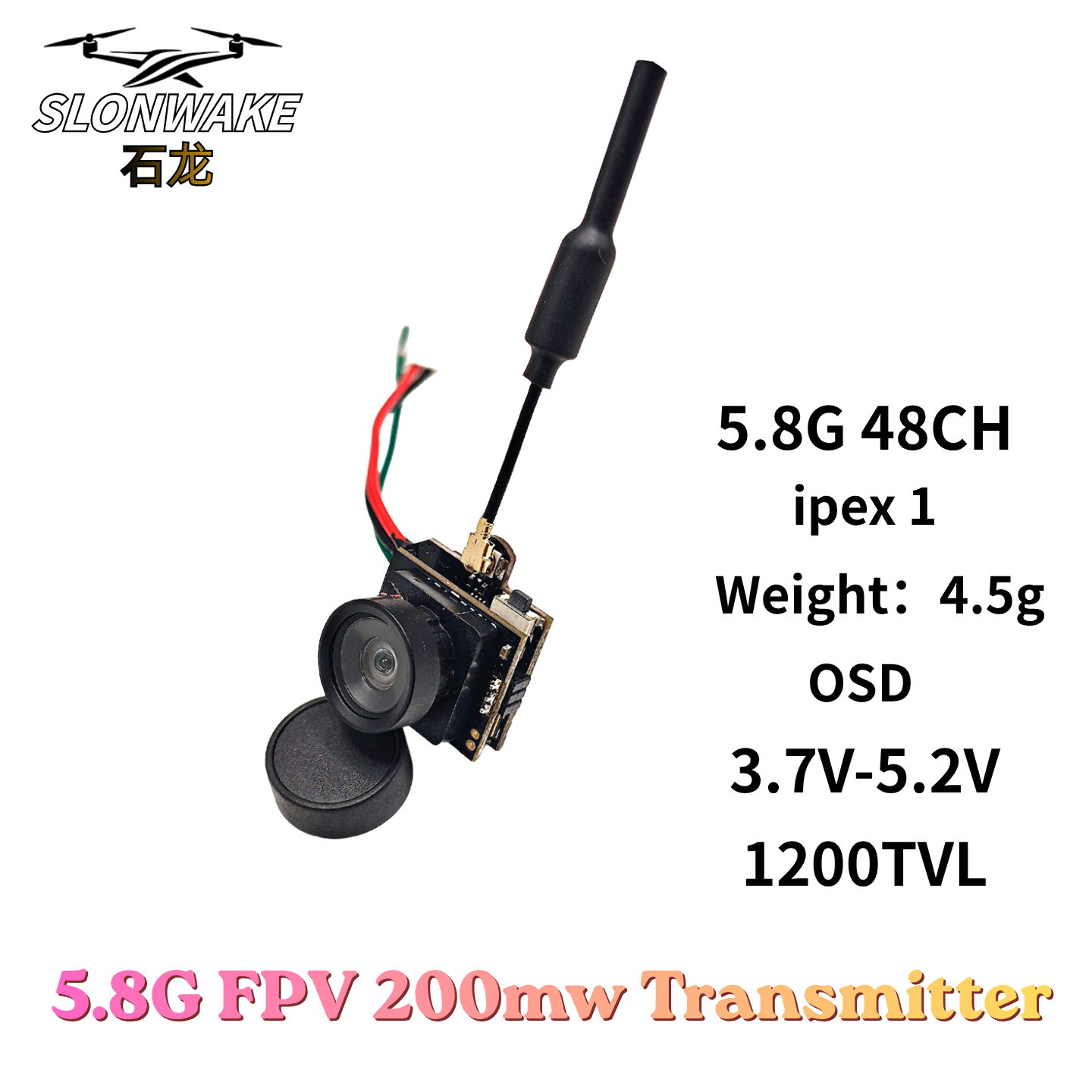Slonwake 5.8G 48CH 200mW FPV D - đánh giá và giá Drone Frame